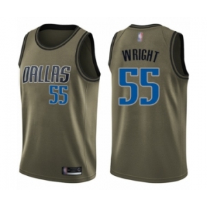 Men's Dallas Mavericks #55 Delon Wright Swingman Green Salute to Service Basketball Jersey