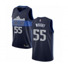 Men's Dallas Mavericks #55 Delon Wright Swingman Navy Blue Basketball Jersey Statement Edition