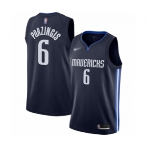 Men's Dallas Mavericks #6 Kristaps Porzingis Authentic Navy Finished Basketball Jersey - Statement Edition