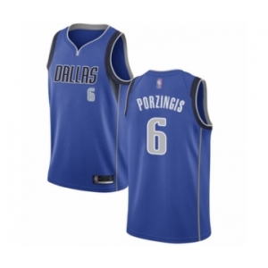 Men's Dallas Mavericks #6 Kristaps Porzingis Swingman Royal Blue Basketball Jersey - Icon Edition