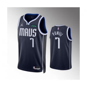 Men's Dallas Mavericks #7 Dwight Powell Navy Statement Edition Stitched Basketball Jersey