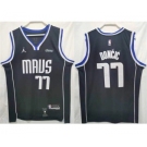 Men's Dallas Mavericks #77 Luka Doncic Black Stitched Jersey