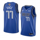 Men's Dallas Mavericks #77 Luka Doncic Blue 2024 Finals Icon Edition Stitched Basketball Jersey