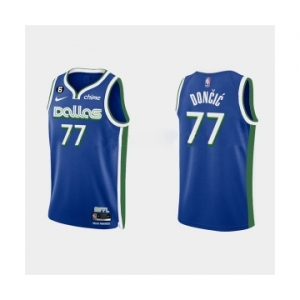 Men's Dallas Mavericks #77 Luka Doncic Blue Stitched Basketball Jersey