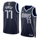 Men's Dallas Mavericks #77 Luka Doncic Navy 2024 Finals Statement Edition Stitched Basketball Jersey