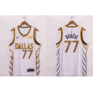 Men's Dallas Mavericks #77 Luka Doncic White 2021 Nike City Edition Swingman Jersey With NEW Sponsor Logo