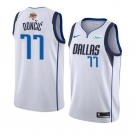 Men's Dallas Mavericks #77 Luka Doncic White 2024 Finals Association Edition Stitched Basketball Jersey