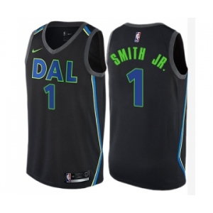 Men's Nike Dallas Mavericks #1 Dennis Smith Jr. Swingman Black NBA Jersey - City Edition