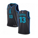 Men's Nike Dallas Mavericks #13 Jalen Brunson Swingman Charcoal NBA Jersey - City Edition