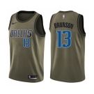 Men's Nike Dallas Mavericks #13 Jalen Brunson Swingman Green Salute to Service NBA Jersey