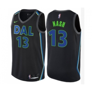 Men's Nike Dallas Mavericks #13 Steve Nash Swingman Black NBA Jersey - City Edition