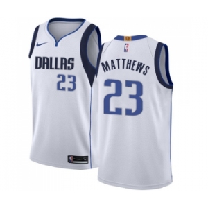 Men's Nike Dallas Mavericks #23 Wesley Matthews Swingman White NBA Jersey - Association Edition