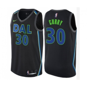 Men's Nike Dallas Mavericks #30 Seth Curry Swingman Black NBA Jersey - City Edition