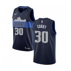 Men's Nike Dallas Mavericks #30 Seth Curry Swingman Navy Blue NBA Jersey Statement Edition