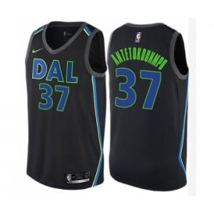 Men's Nike Dallas Mavericks #37 Kostas Antetokounmpo Swingman Black NBA Jersey - City Edition