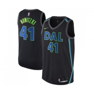 Men's Nike Dallas Mavericks #41 Dirk Nowitzki Swingman Black NBA Jersey - City Edition