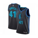 Men's Nike Dallas Mavericks #41 Dirk Nowitzki Swingman Charcoal NBA Jersey - City Edition