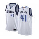 Men's Nike Dallas Mavericks #41 Dirk Nowitzki Swingman White NBA Jersey - Association Edition