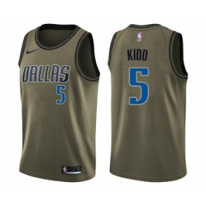 Men's Nike Dallas Mavericks #5 Jason Kidd Swingman Green Salute to Service NBA Jersey