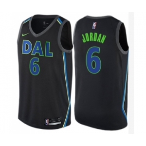 Men's Nike Dallas Mavericks #6 DeAndre Jordan Swingman Black NBA Jersey - City Edition