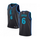 Men's Nike Dallas Mavericks #6 DeAndre Jordan Swingman Charcoal NBA Jersey - City Edition