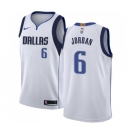 Men's Nike Dallas Mavericks #6 DeAndre Jordan Swingman White NBA Jersey - Association Edition