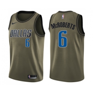 Men's Nike Dallas Mavericks #6 Josh McRoberts Swingman Green Salute to Service NBA Jersey