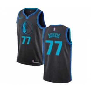 Men's Nike Dallas Mavericks #77 Luka Doncic Swingman Charcoal NBA Jersey - City Edition