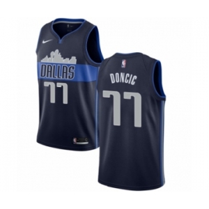 Men's Nike Dallas Mavericks #77 Luka Doncic Swingman Navy Blue NBA Jersey Statement Edition