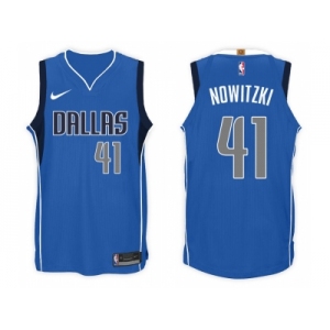 Nike NBA Dallas Mavericks #41 Dirk Nowitzki Jersey 2017-18 New Season Blue Jersey