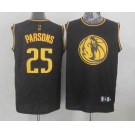 nba dallas mavericks #25 parsons black[gold lettering fashion]