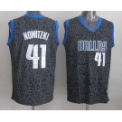 nba dallas mavericks #41 nowitzki black leopard print[2014 new]