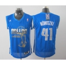 nba dallas mavericks #41 nowitzki lt.blue[2011 finals memorial edition]