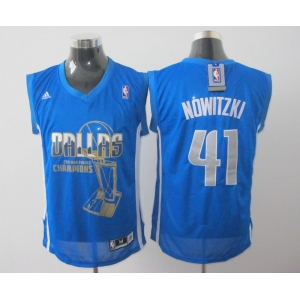 nba dallas mavericks #41 nowitzki lt.blue[2011 finals memorial edition]