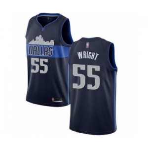 Women's Dallas Mavericks #55 Delon Wright Authentic Navy Blue Basketball Jersey Statement Edition