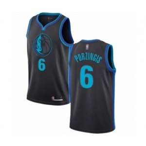 Women's Dallas Mavericks #6 Kristaps Porzingis Swingman Charcoal Basketball Jersey - City Edition