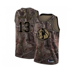 Women's Nike Dallas Mavericks #13 Jalen Brunson Swingman Camo Realtree Collection NBA Jersey