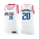 Women's Nike Dallas Mavericks #20 Doug McDermott Swingman White Pink Fashion NBA Jersey