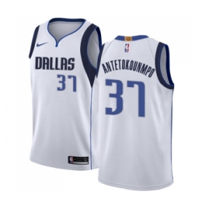 Women's Nike Dallas Mavericks #37 Kostas Antetokounmpo Swingman White NBA Jersey - Association Edition