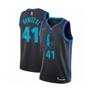 Women's Nike Dallas Mavericks #41 Dirk Nowitzki Swingman Charcoal NBA Jersey - City Edition