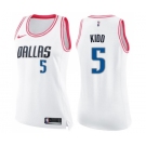 Women's Nike Dallas Mavericks #5 Jason Kidd Swingman White Pink Fashion NBA Jersey