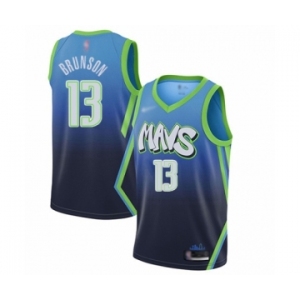 Youth Dallas Mavericks #13 Jalen Brunson Swingman Blue Basketball Jersey - 2019-20 City Edition