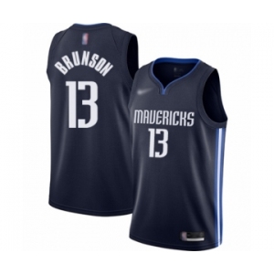 Youth Dallas Mavericks #13 Jalen Brunson Swingman Navy Finished Basketball Jersey - Statement Edition