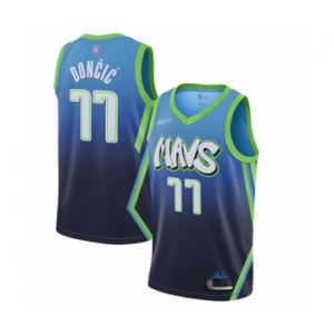 Youth Dallas Mavericks #77 Luka Doncic Swingman Blue Basketball Jersey - 2019-20 City Edition