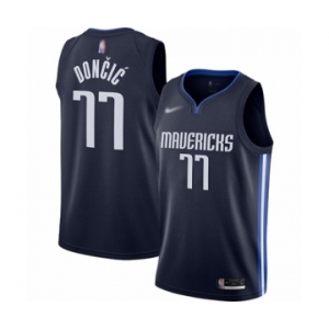 Youth Dallas Mavericks #77 Luka Doncic Swingman Navy Finished Basketball Jersey - Statement Edition