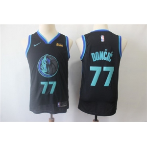 Youth Mavericks #77 Luka Doncic Black City Edition Nike Swingman Jersey