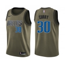Youth Nike Dallas Mavericks #30 Seth Curry Swingman Green Salute to Service NBA Jersey