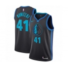 Youth Nike Dallas Mavericks #41 Dirk Nowitzki Swingman Charcoal NBA Jersey - City Edition