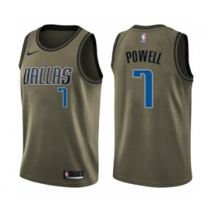 Youth Nike Dallas Mavericks #7 Dwight Powell Swingman Green Salute to Service NBA Jersey