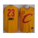 Cleveland Cavaliers #23 LeBron James Gold Nike C Stitched NBA Jersey